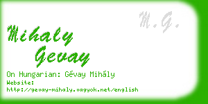 mihaly gevay business card
