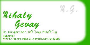 mihaly gevay business card
